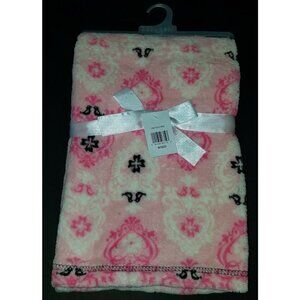 NEW Baby Gear Pink Damask Pattern Fleece Blanket